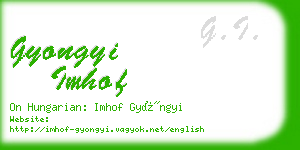 gyongyi imhof business card